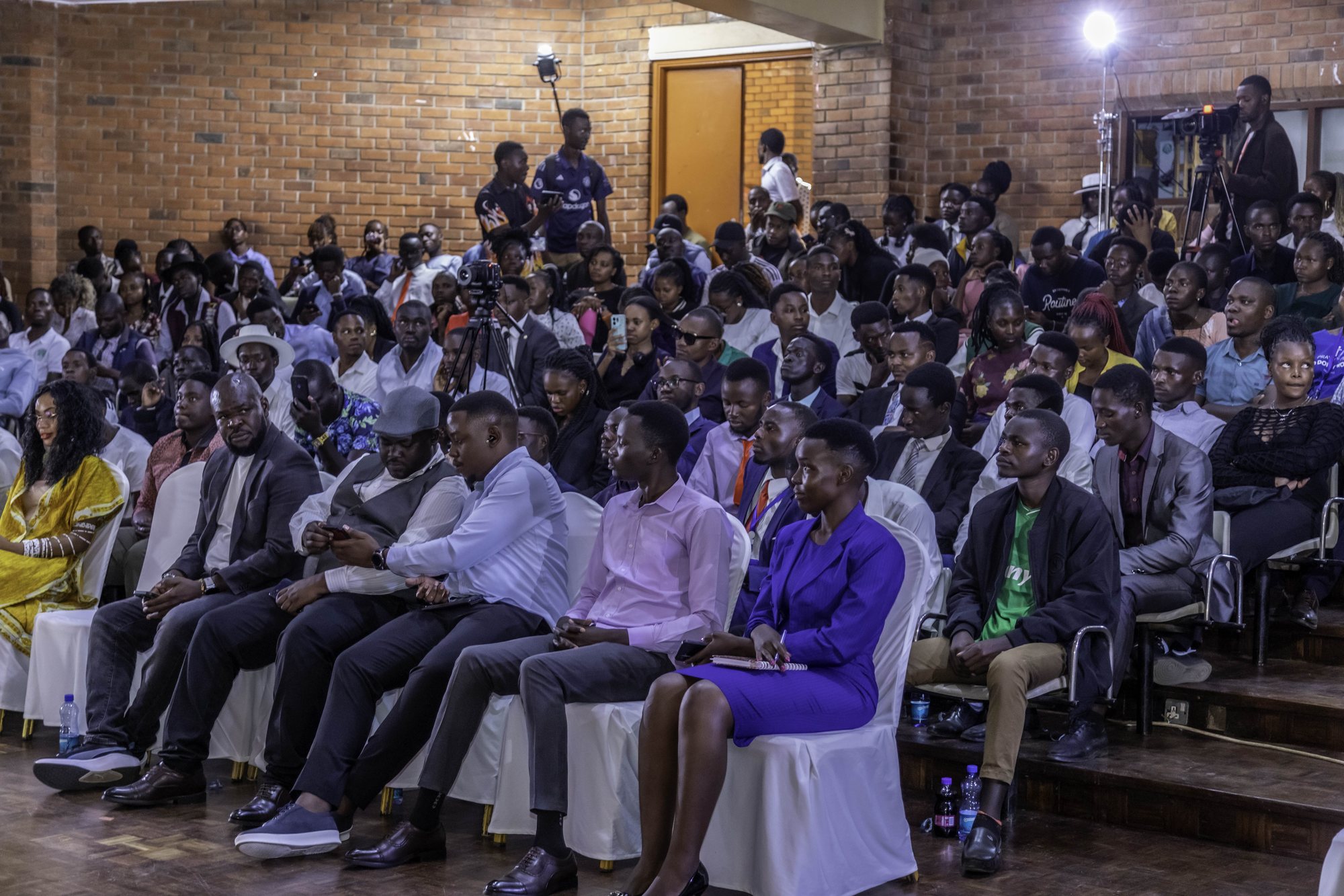 A wide view of the Nairobi audience listening closely